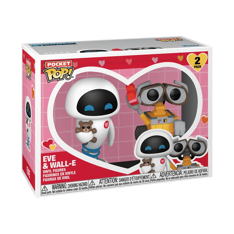 Funko Pop Valentines Walle Eve Animation Figure Model Children Toys Car Accessory Room Ornament Collect Girlfriend Gifts