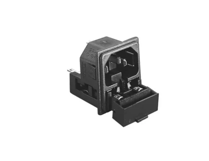 Bulgin PF0033/20/63 IEC C14 Power Inlet Module 10A 250VAC 2 Pole Fuse Holder No Filter
