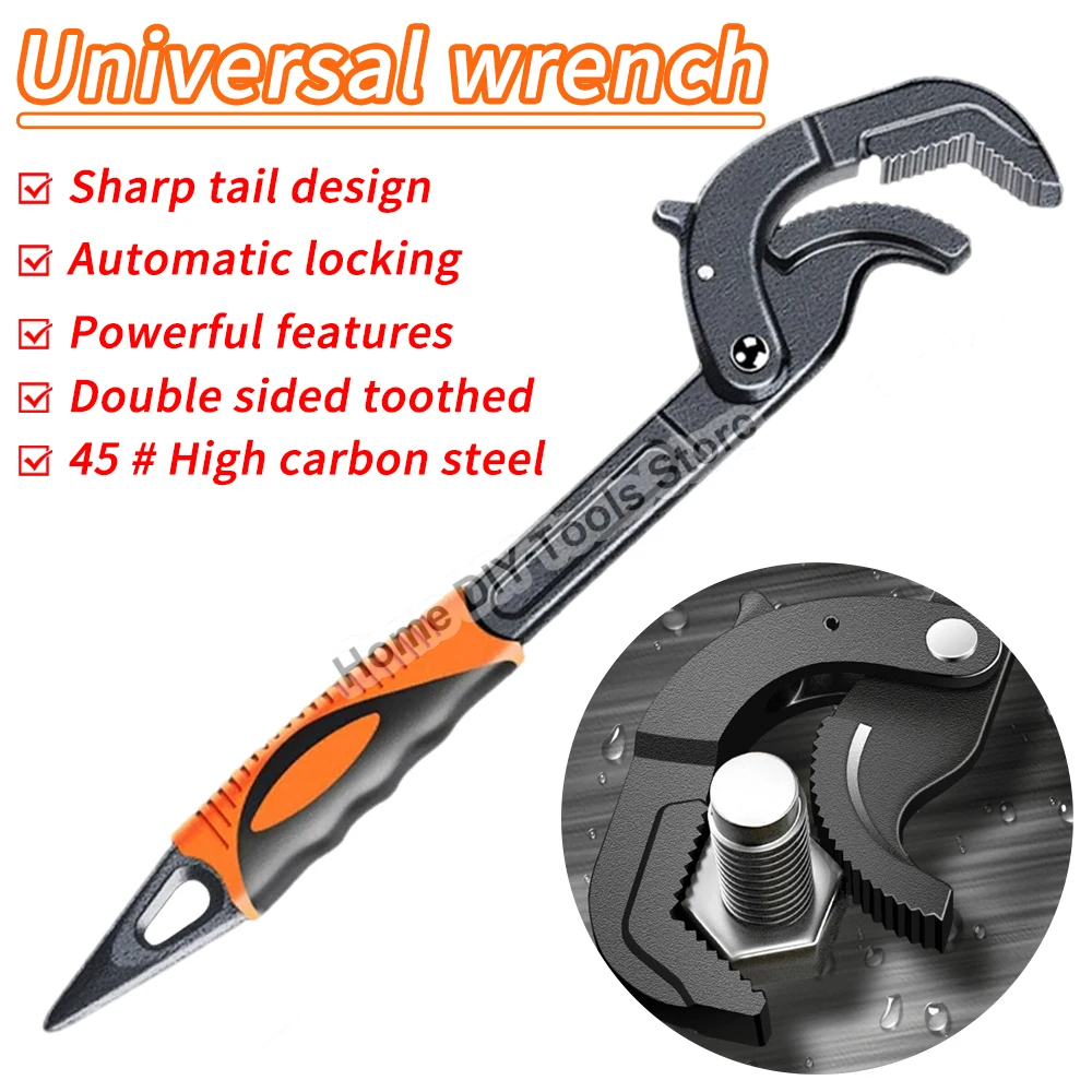 Universal Adjustable Wrench Tool Set Multifunctional Large Opening Double-Ended Pipe Live Mouth Pliers Wrench Hardware Hand Tool