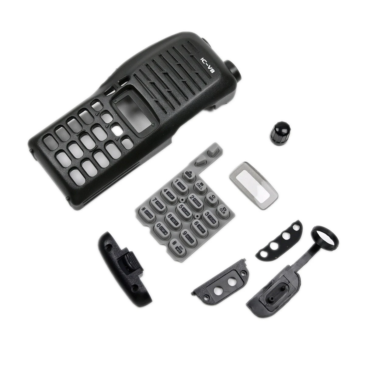 Front Outer Case Housing Cover Shell Surface Keyboard Pads Volume Knob Plug Dust Cover  for Icom IC-V8 V8 Ham Radio Accessory