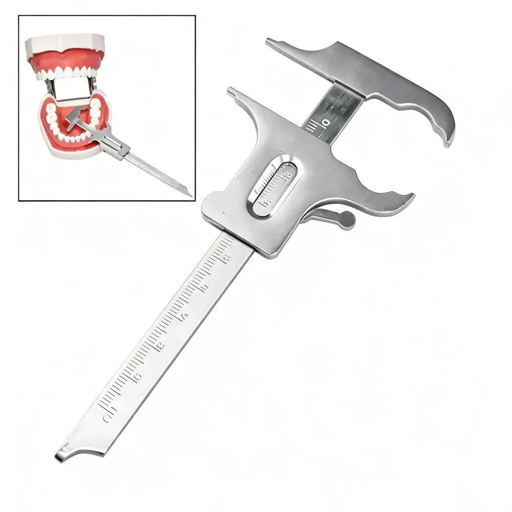 1Pc Stainless Steel Dental Vernier Caliper High Precision Orthodontic Measuring Ruler Teeth Distance Gauge Measuring Tool