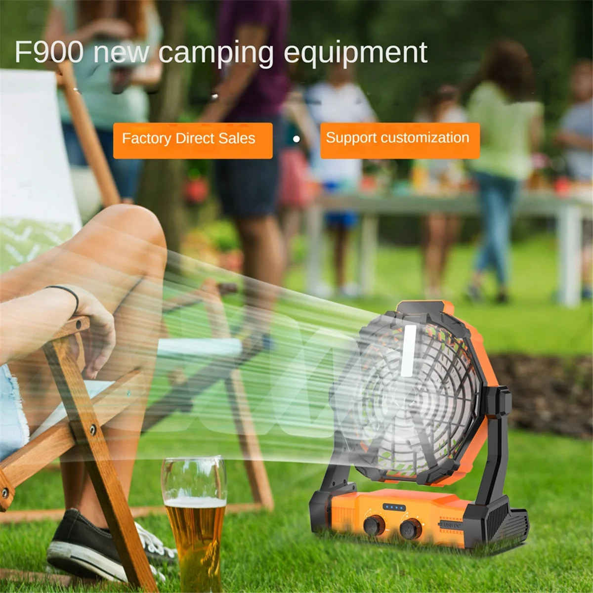 Portable Camping Fan with LED Lantern 8000mah Outdoor Fan Personal Rechargeable Fan for Travel, Hiking, Fishing, Picni