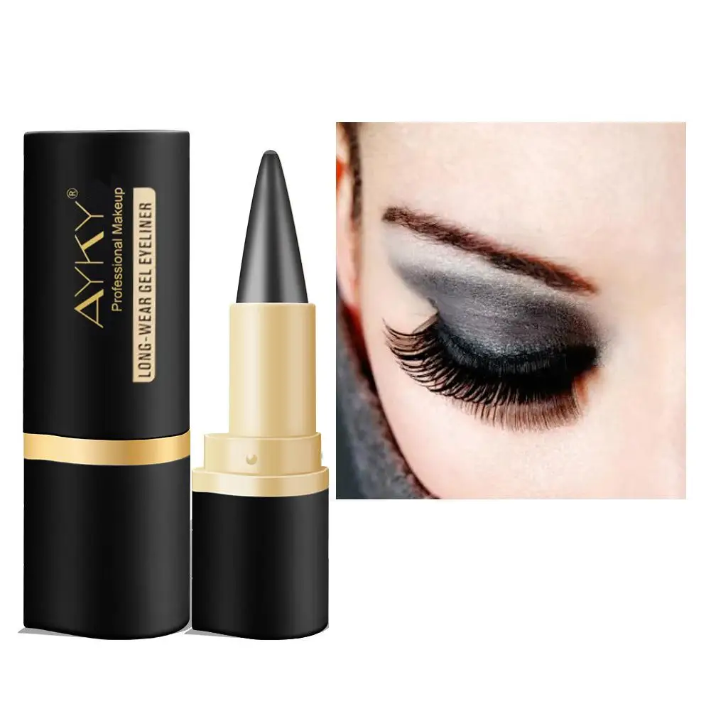 Schwarzer wasserfester Eyeliner, schnell trocknendes, geräuchertes Einzelkopfgel, 24-Stunden-langanhaltendes, dickes, glattes, kosmetisches, mattes, festes Eyeli A5T2