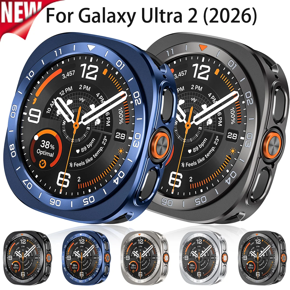 Alloy Protective Case for Samsung Galaxy Watch Ultra 2 Anti-drop Cover for Galaxy Ultra 2026 Anti-Scratch Protectior Bumper