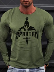 Sparta Vintage Graphic Men's Long Sleeve T-shirt for Men Clothing Casual Tops Tee Fashion 3D Full Printing Tshirt Streetwear