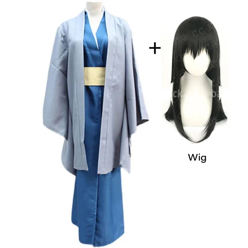 

Anime GINTAMA Katsura Kotarou costume Mens Japanese kendo kimono suit wigs Shoes halloween cosplay party outfit uniformc;3.k'6;d