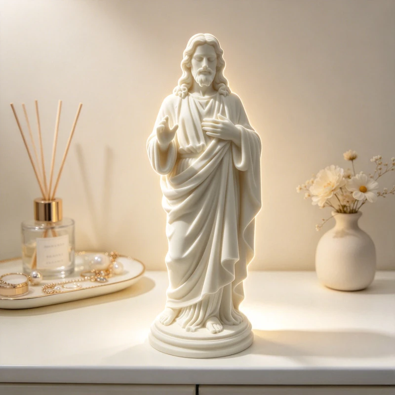 Jesus Blessing Hand Statue, Religious Art Figurine, Home Office Bookshelf Desktop Decor, Spiritual Gift for Religious Art Lovers