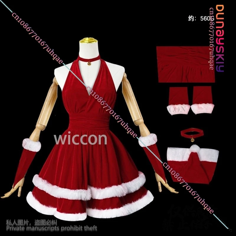 Robe Lolita de Noël personnalisée pour femmes et filles, jupe rouge, costume d'anime cosplay, uniforme de boîte de nuit, Halloween, nouvel an, carnaval, trempé