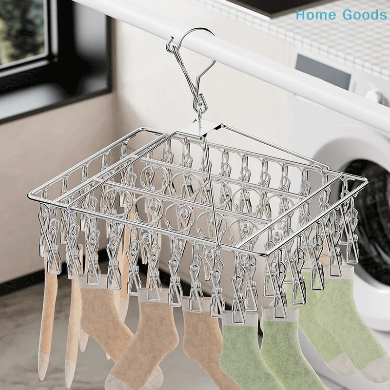 1PC Steel Windproof clothes clips Clothespin Laundry Hanger Clothesline Dryer Bra Towel Rack Clothes Airer Peg Hook Drying Sock