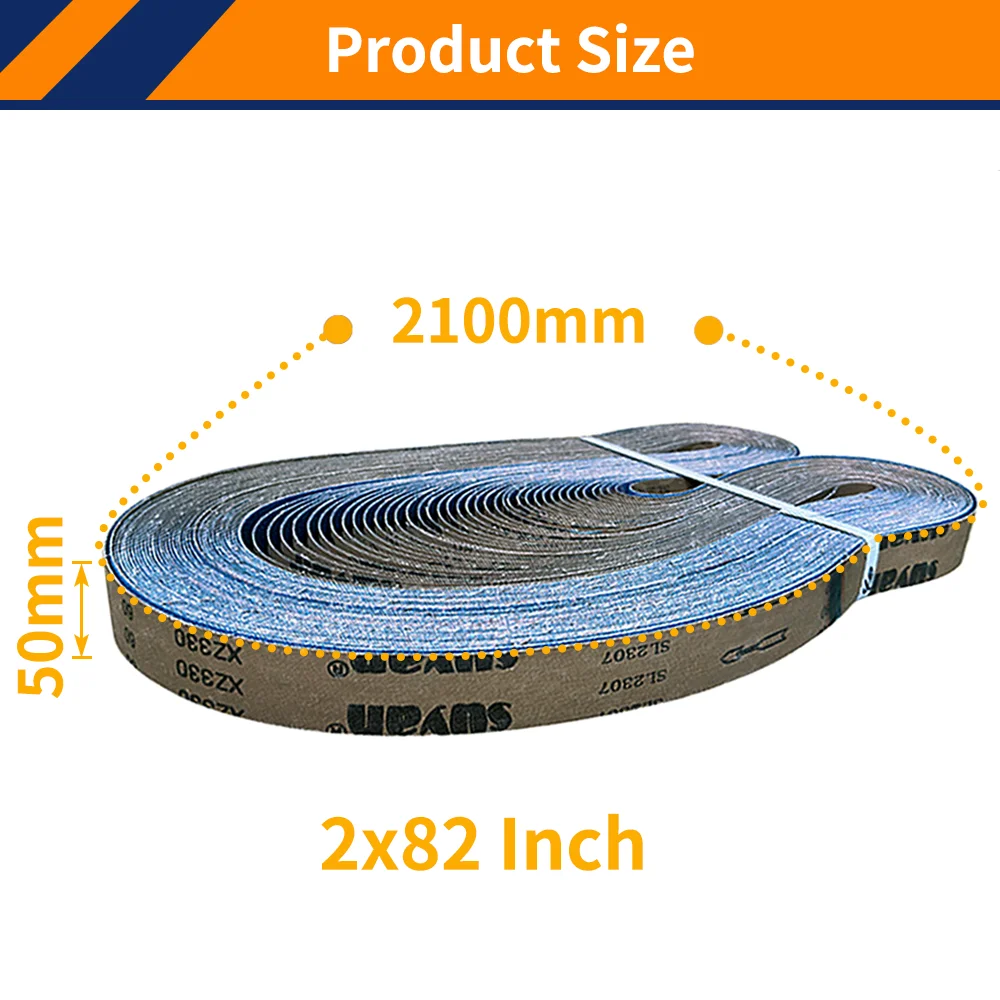 5PCS 2100 * 50mm Belt Sander Paper Zirconia Metal Sandpaper Belt for Knife Sharpening, Wood, Metal, Polishing, 40-600 Grits
