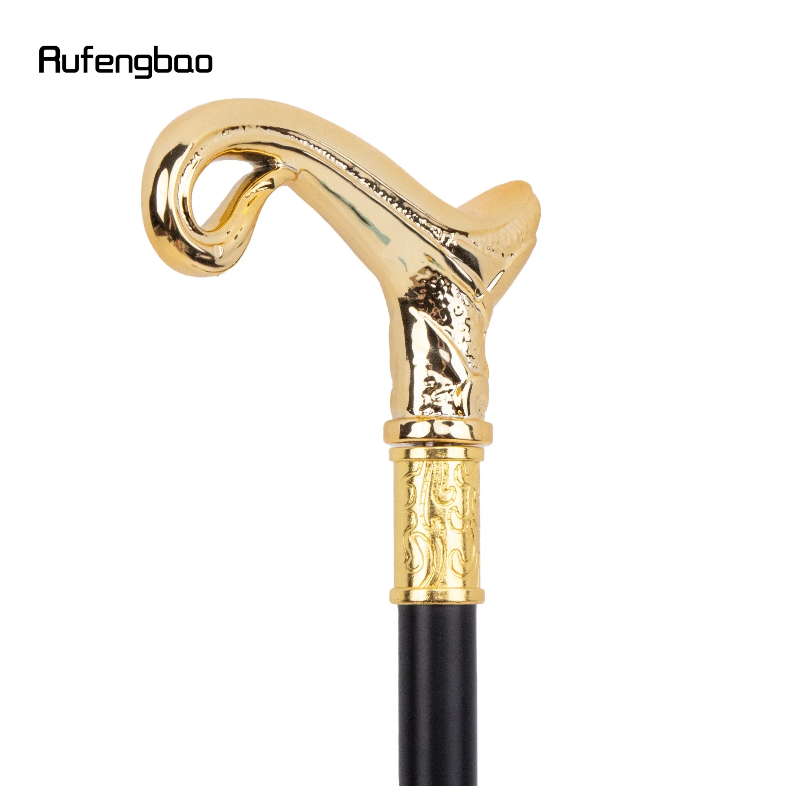 Curve Line Type Walking Cane, Elegante Cosplay Cane, Crown Knob, Dourado, Luxo, Decorativo, Cavalheiros, Moda, 93cm