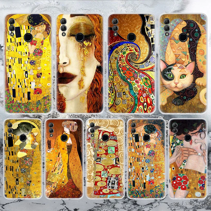 Kiss by Gustav Klimt Desig Soft Phone Case For Huawei Honor 10 Lite 9 8A 8X 8S 9X Pro P Smart Z Y5 Y6 Y7 2019 Y9S 20I 50 Shell C