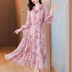 Women Beach Floral Silk Casual Dress Summer Korean Boho Fashion Elegant Midi Vestidos 2024 Korean Luxury Dance Party Dress