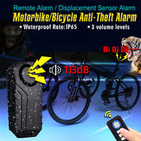 New Rockbye Bicycle Alarm Bell 113dB Electric Bike Horn Motorbike Security Anti Theft Wireless Remote Control Vibration Detector