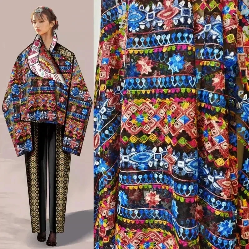 

Жаккардовая джинсовая ткань с текстурой под камень для весенне-осенних пальто, дизайнерская швейная ткань, ткань на метры, чистый полиэстер