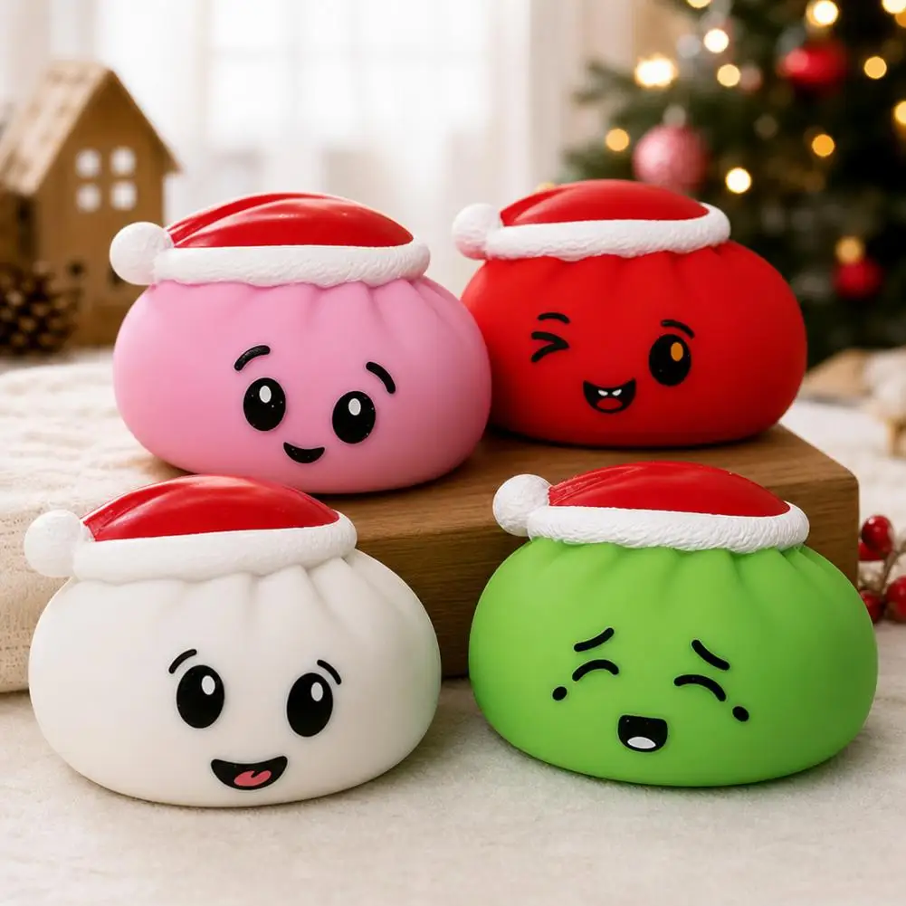 Christmas Colorful Dumpling Squishes Stress Balls Reusable Low Rebound Decompression Toys Dough Ball Unique Home Gifts
