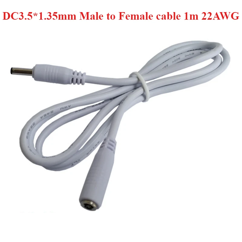 1Pcs/lot Black White 5V DC Power Extension Cable DC3.5*1.35mm Male to Female Plug Power Pord Length 1m/3m/5m Cable 22AWG