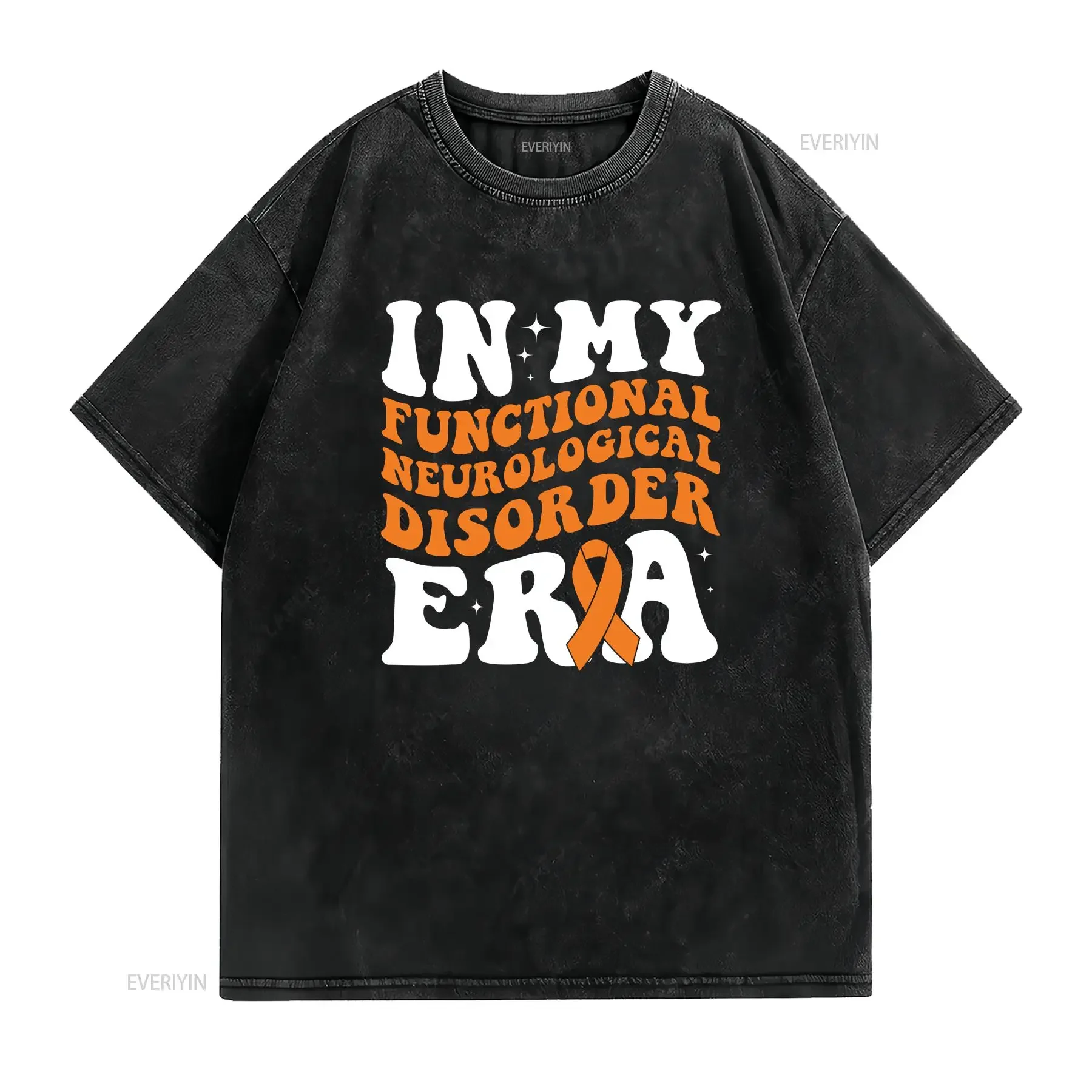 Functional Neurological Disorder Awareness In My FND Era T Shirt  vintage Washed fashion Top For Everyday Wear Breathable