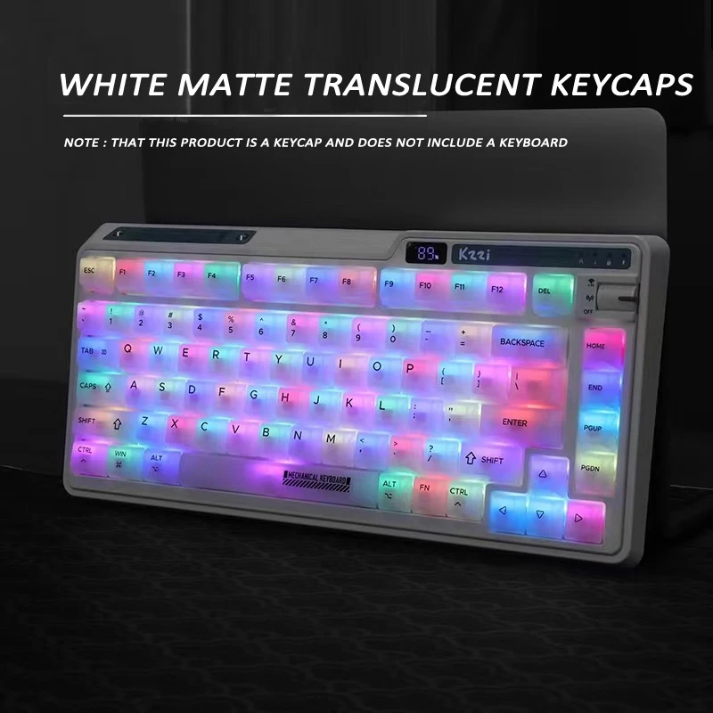 Keycap putih susu kabut buram transparan Matte PC 122 tombol Cherry untuk Keyboard mekanik Arab Rusia Hangul Korea keycap