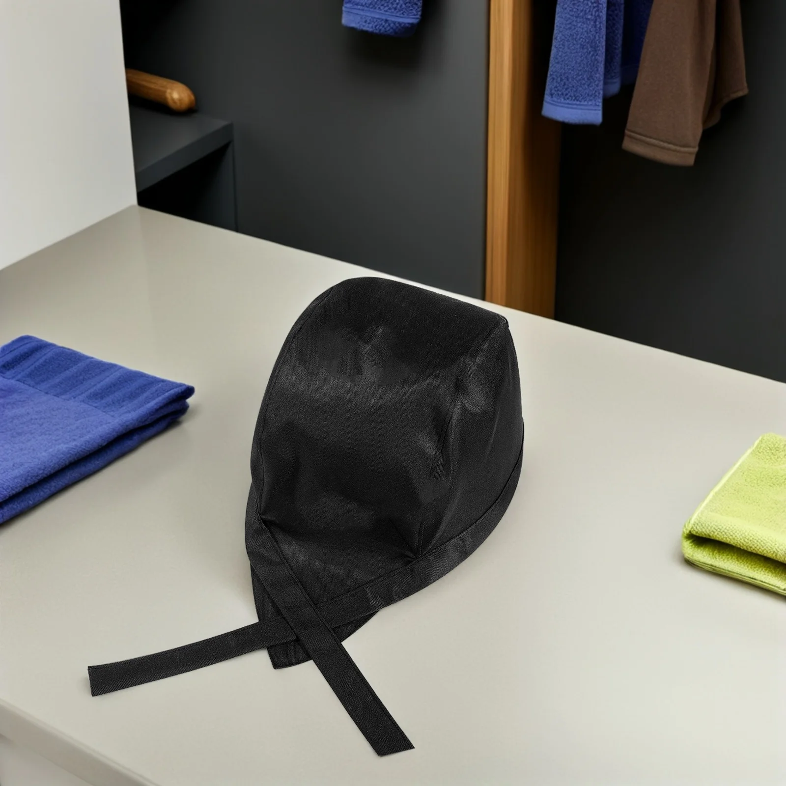 4 pezzi turbante bandana cappelli flessibile cuoco uniforme cappello cucine cappello per uomo donna cotone nero cucina ristorante uniforme