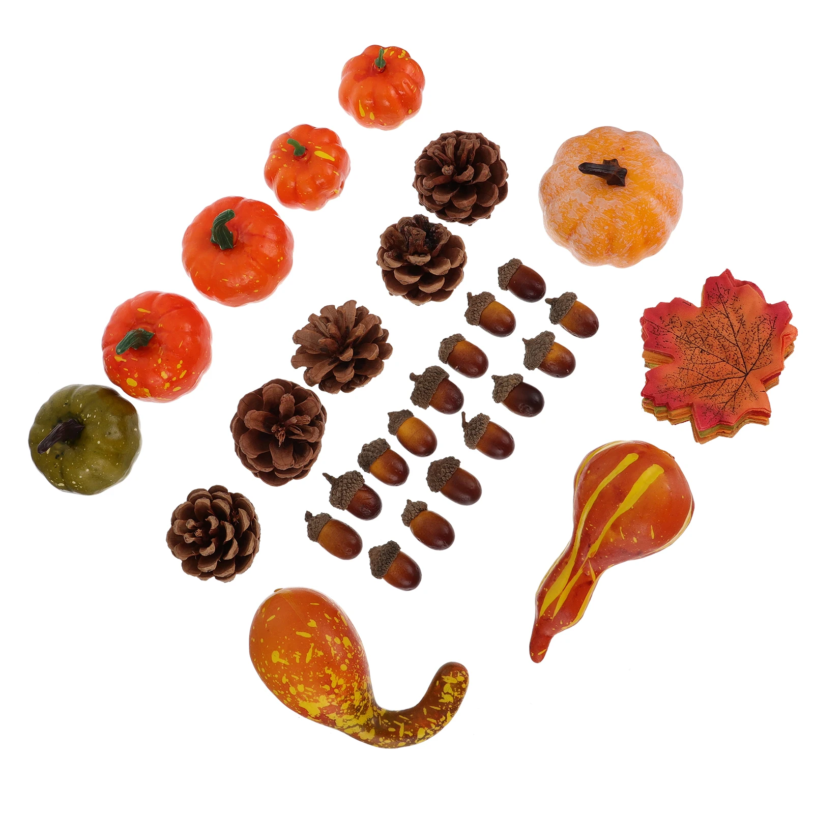 

128 Pcs Artificial Pumpkin Small Pumpkins Photography Prop Indoor Ornament Halloween Wooden Simulation Decor Party