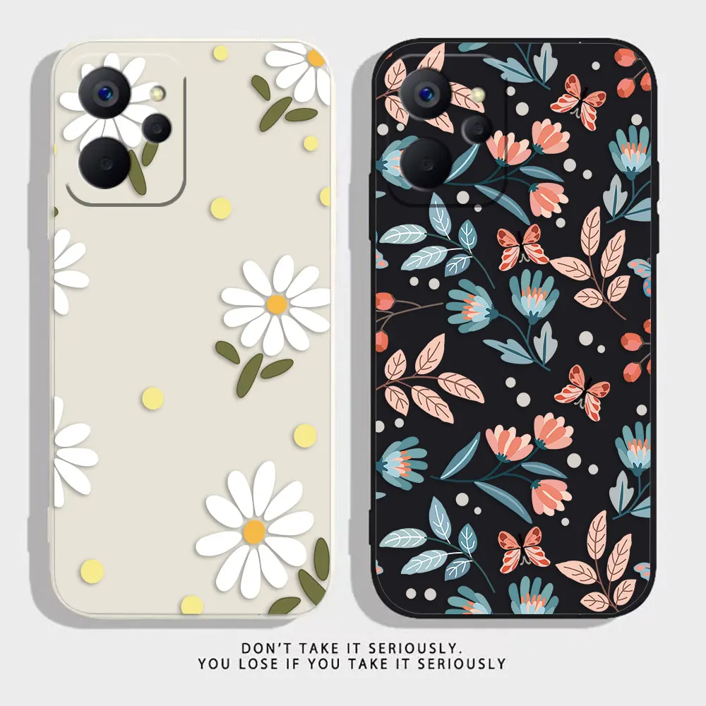 Little Floral Chrysanthemums Case For Realme 10 9 8 8I 7 7I 6 5 C15 C21 C21Y GT NEO 2 3 5 V11 V13 V15 V25 Colour Case Funda Capa