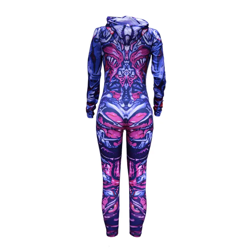 Teufel-Skelett 3D-Druck Overall mit Hut Catsuit Cosplay Kostüme Strumpfhose Zentai-Anzug Halloween Party Bodysuit 2026 – Detail 16