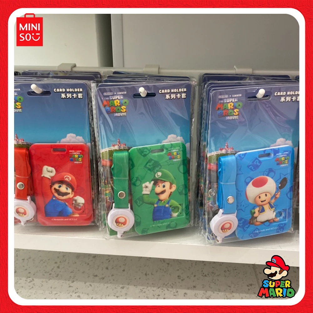 2024 New Miniso Super Mario Bros. Series A7 Coil Book Sock Card Holder Fragrance Piece Badge Rubber Blind Pouch Student Presents