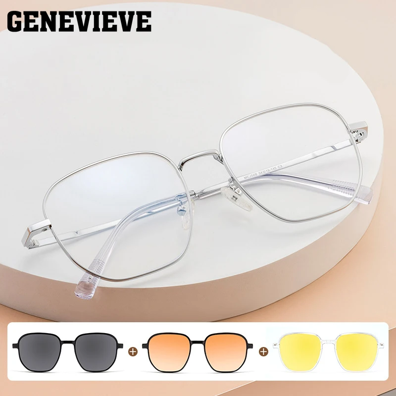 GENEVIEVE Simple New Fashion Design Magnetic Optical Myopia Lenses Polarized Sunglasses Customizable Prescription JS08ZM