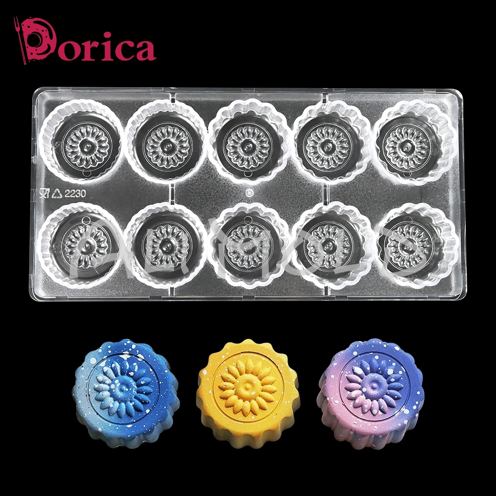 

Moon Cake Shape Chocolate Molds Polycarbonate DIY Buttercream Candy Bonbons Moulds Cake Decorating Tools Kitchen Pastry Baking