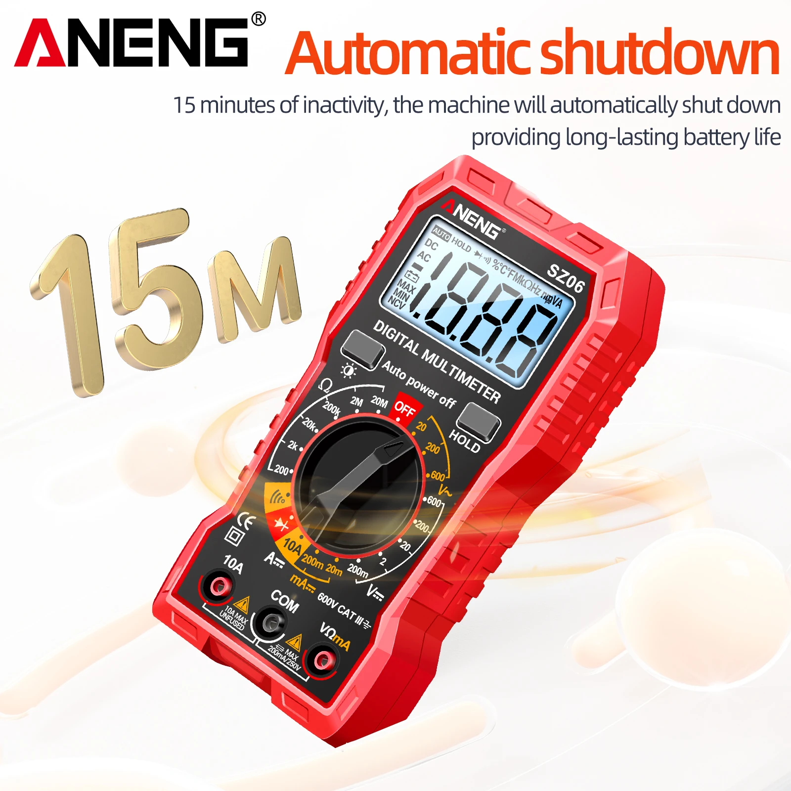 ANENG SZ06 Multimeter 2000 Counts Digital AC/DC Voltage DC Current Diode Ohm Professional Smart Mini Multimetro Tester Tools image 3