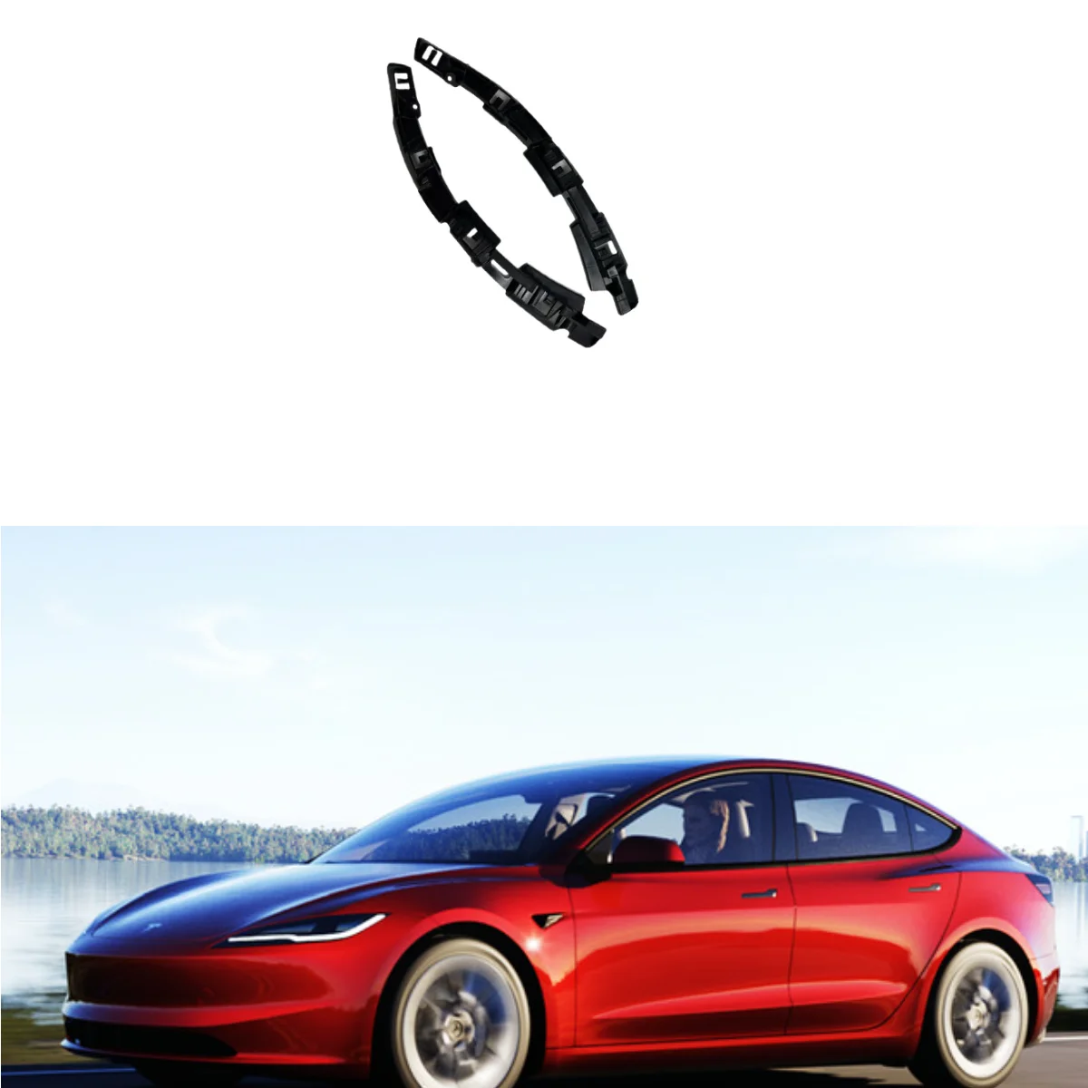 

For Tesla 2024 Model 3 Highland Headlight Stand Front Bumper Fixed Black Stand 2040184-00-A 2041185-00-A