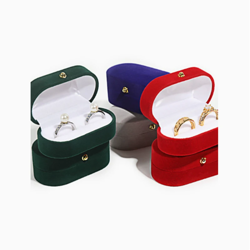 Felt Ring Box mini Portable Ear Stud Jewelry Box Wedding Ring Pair Box Jewelry Storage Box