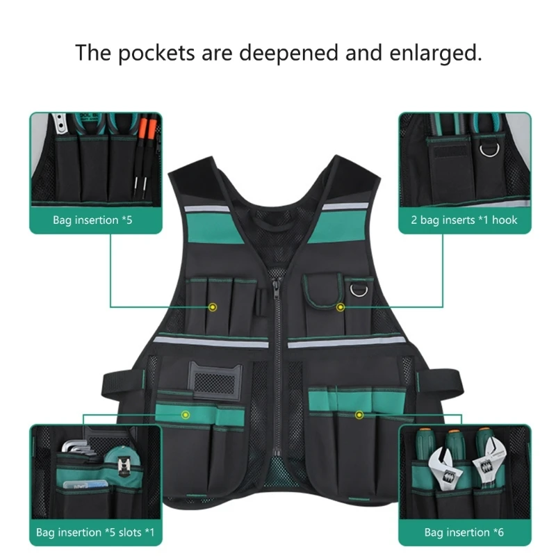 Multi pocket Men's Workwear Vest For Construction With High Visibility Features
