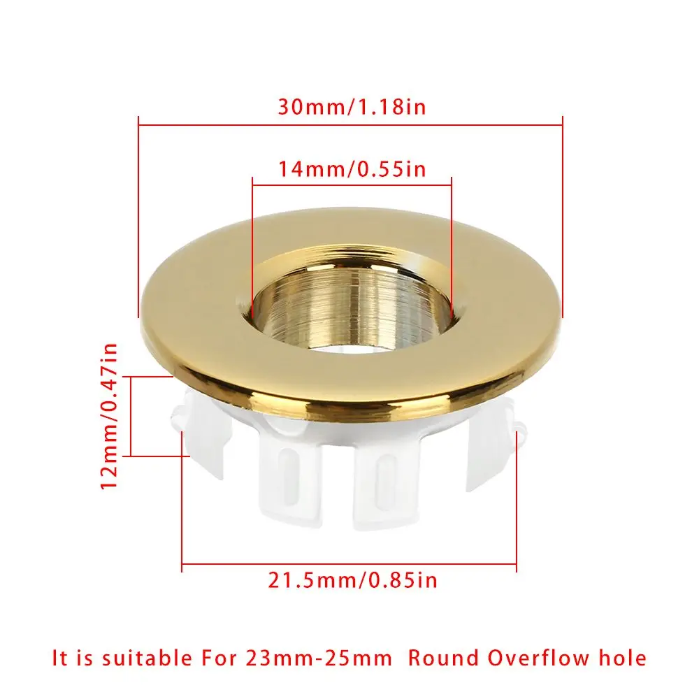Useful Bathroom Round Ring Overflow Covers Basin Insert Replacement Trim Ring Cap Sink Hole Cover