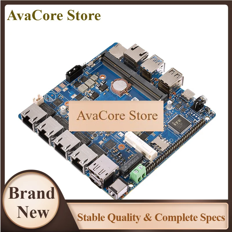 AvaCoreNano Itx Motherboard On Board CPU Intel 12th Gen N100 N305 4 Lan Port 1*HDMI,1*DP TYPE-C RS232 COM POE Pfsense Motherboar