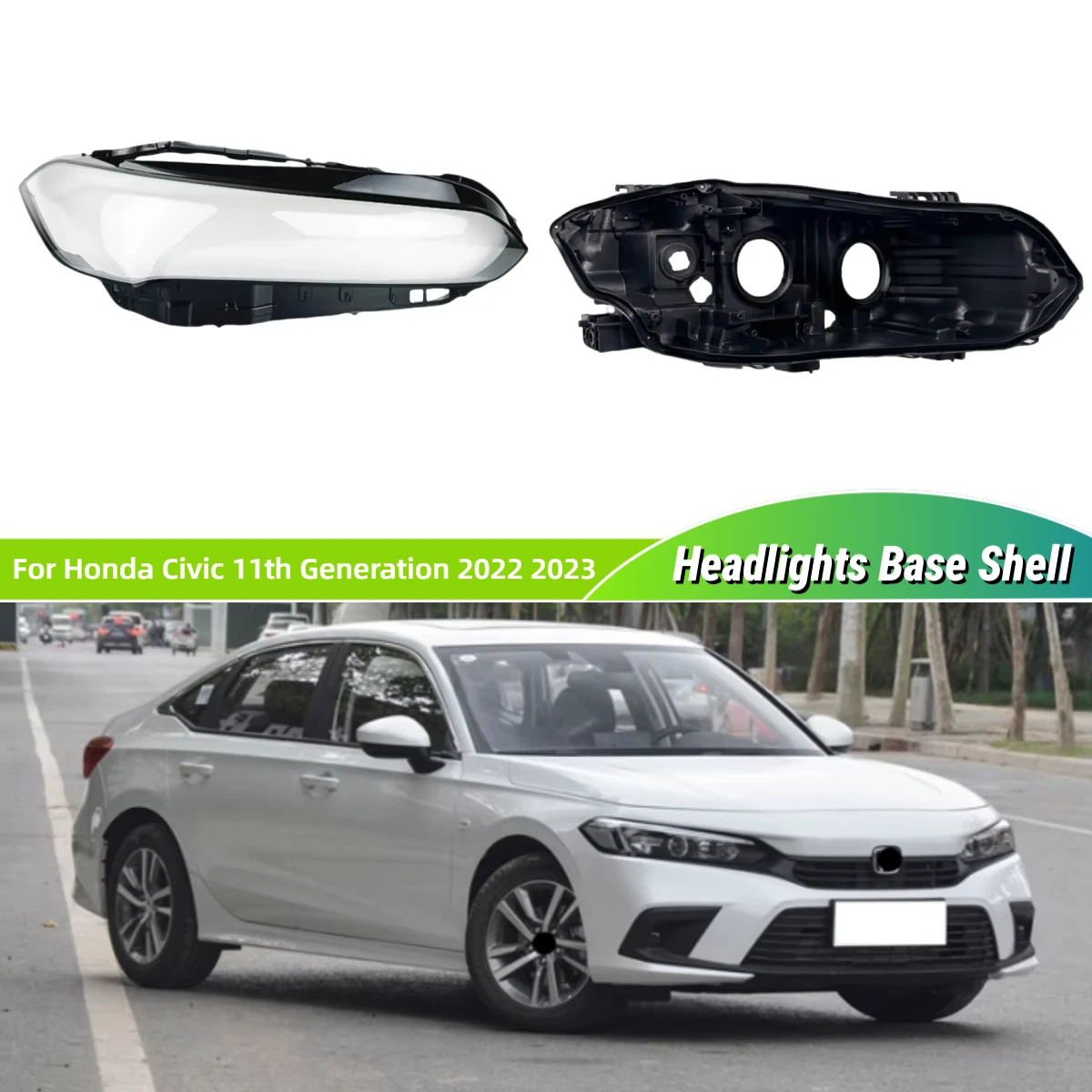

For Honda Civic 11th Generation 2022 2023 Car Gadgets Base Head Lamp Shell Headlamp Back Housing Shade Headlight