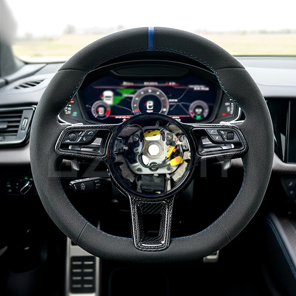 Hand-Stitched Black/Alcantara Steering Wheel for Porsche Panamera/Macan/718/911 porsche Steering Wheel