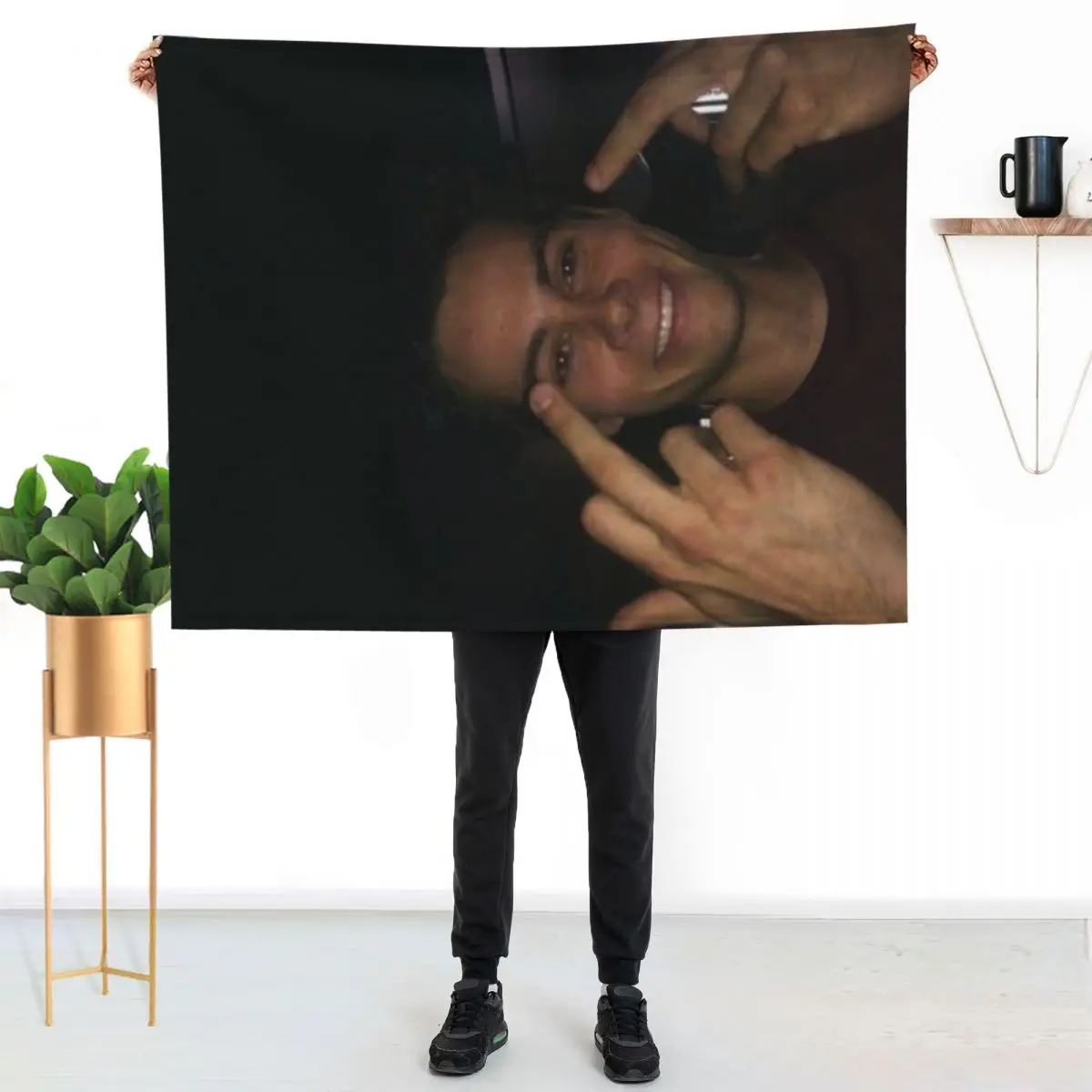 

dylan o’brien middle fingers Throw Blanket Easy Care Comfortable Blanket for Couch