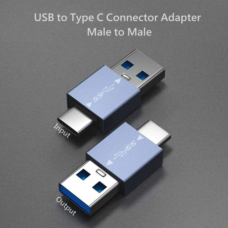 5PCS USB to Type C Male to Male OTG Connector Adapter Portable USB-C Charge Adapter Type-C Extension Cable for Phone Tablet