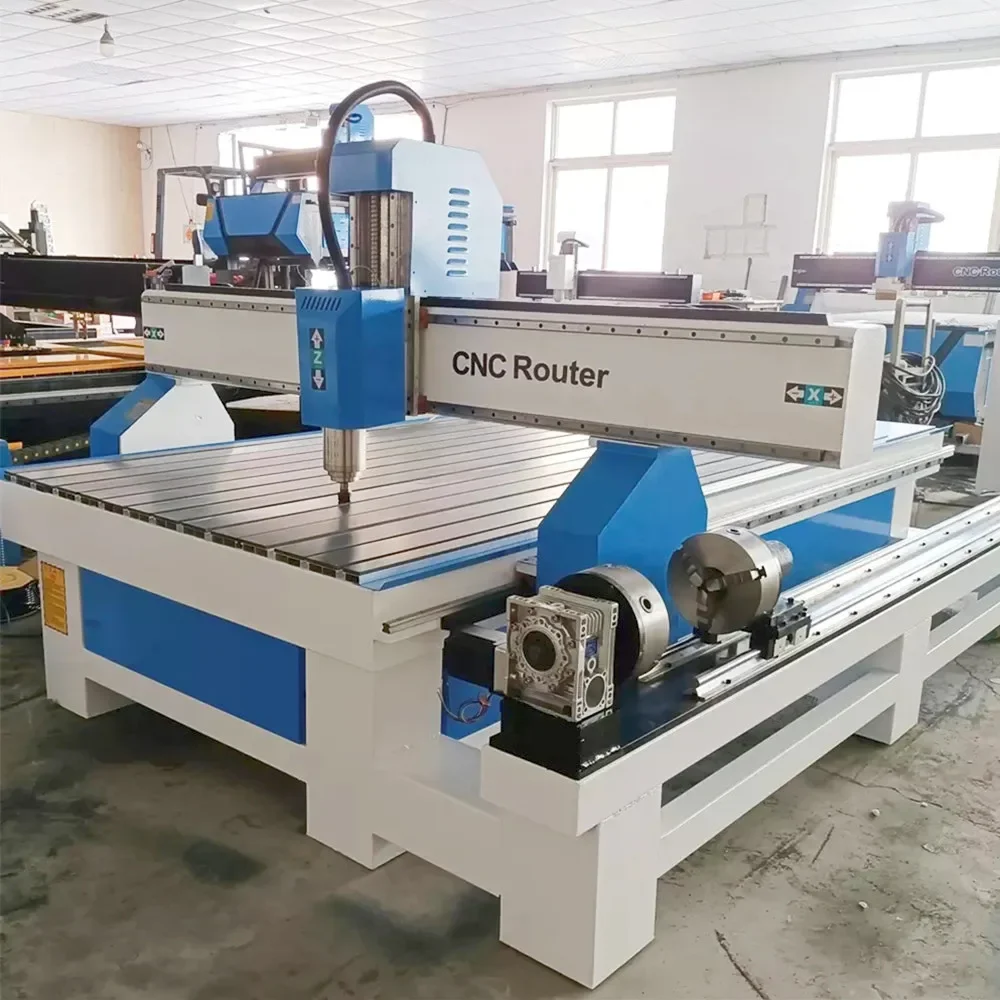 ¡Gran exportación! Máquina tallado madera 1325BR, enrutador CNC de 4 ejes para madera, acrílico, aluminio, máquina grab