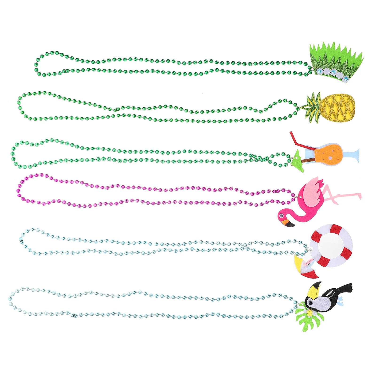 

6Pcs Tropical Hawaiian Beads Necklace Pendant Party Neck Chain Summer Beach Event Accessory Hawaiian Pendant Beads Necklace