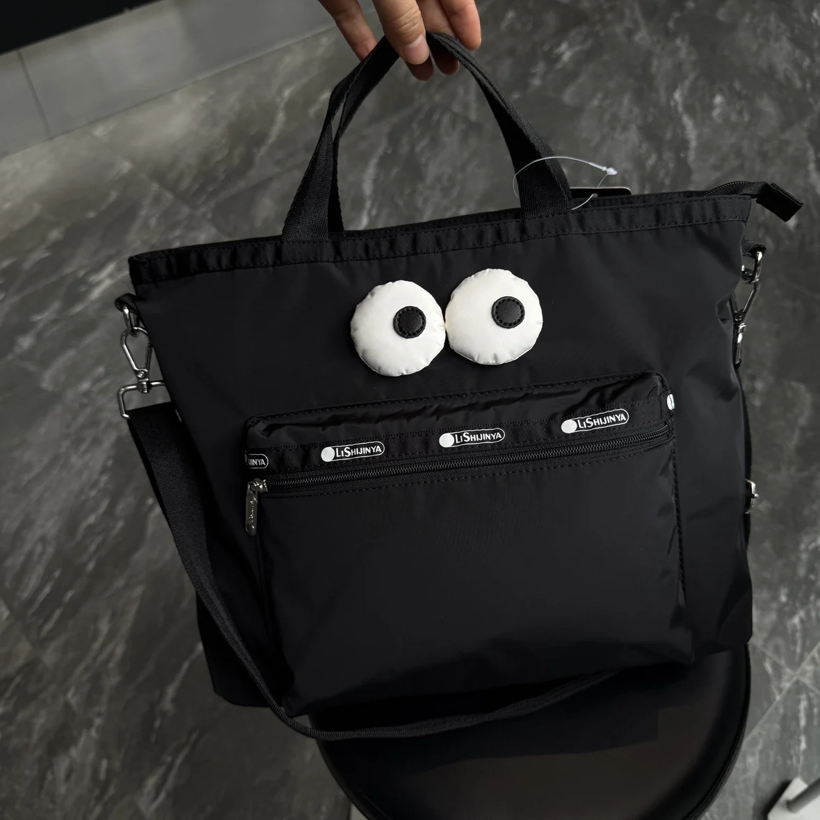 

LOGOlishijinya Eye Print Handbag Crossbody Bag Popular Model Leisure Simple Style Square Shape Unisex Handbag for Strolling