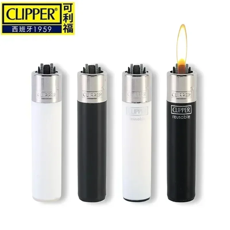 Clipper Metal Lighter Replacement Inner Liner Solid Color Lighter Grinding Wheel Cigarette Lighter Smoking Accessories Cool Gift