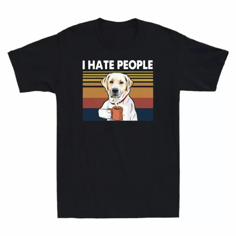 Dog Drink Coffee I Hate People Dogs Lover Gift Unisex T-Shirt