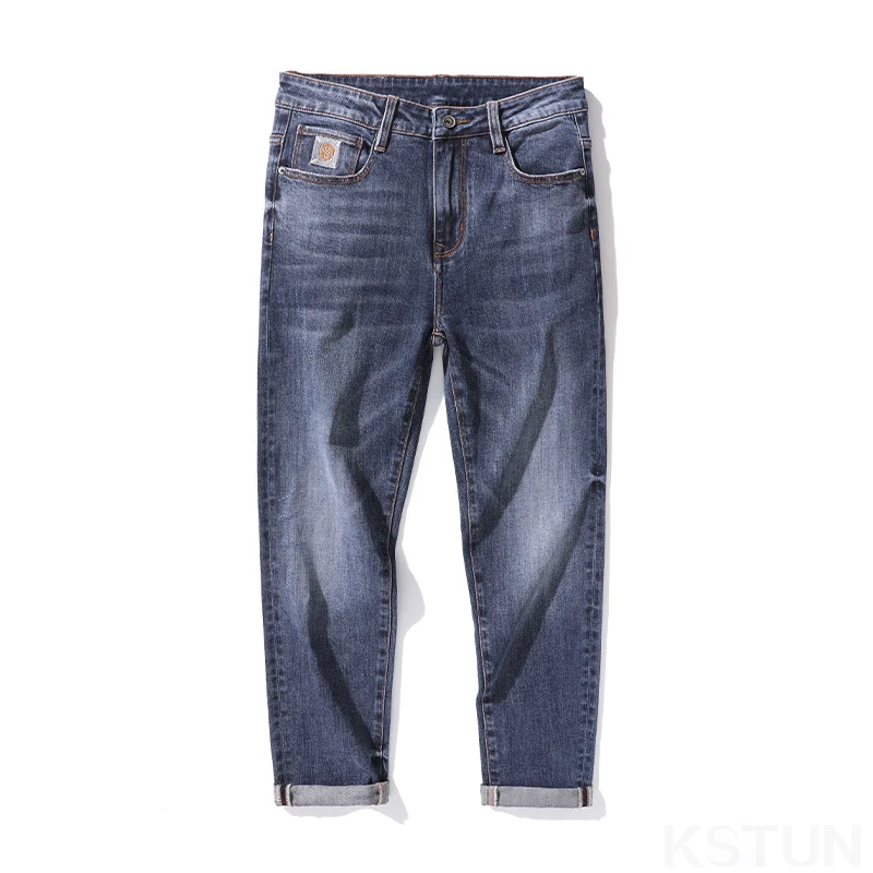 KSTUN جينز ضيق الرجال تمتد الدينيم السراويل الشارع الشهير الرجال السراويل كامل طول السراويل Casaul ملابس رجالي 2025 الربيع والخريف #5