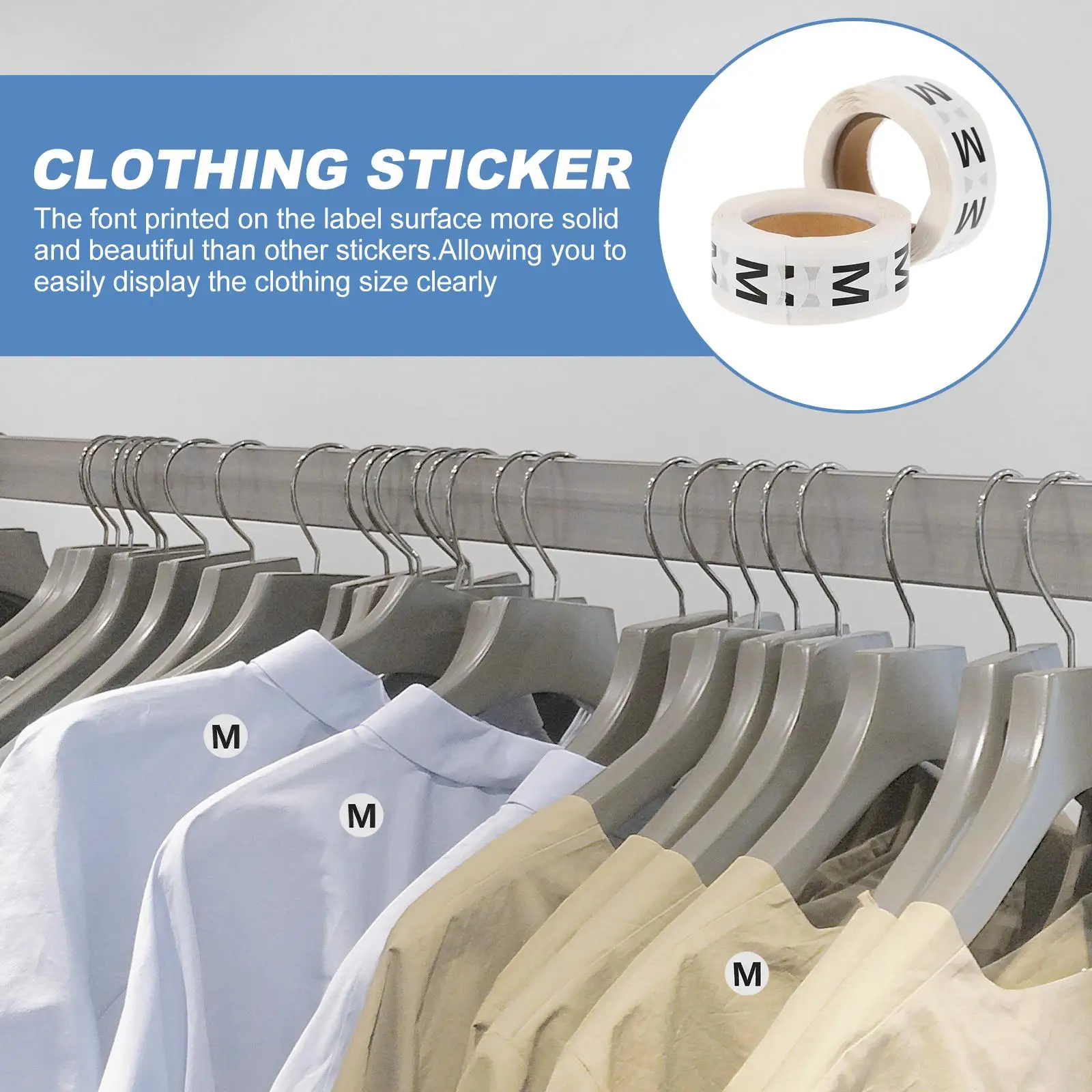 2 Rol Stiker Ukuran Pakaian Multifungsi Kertas Perekat Pakaian Anak Praktis