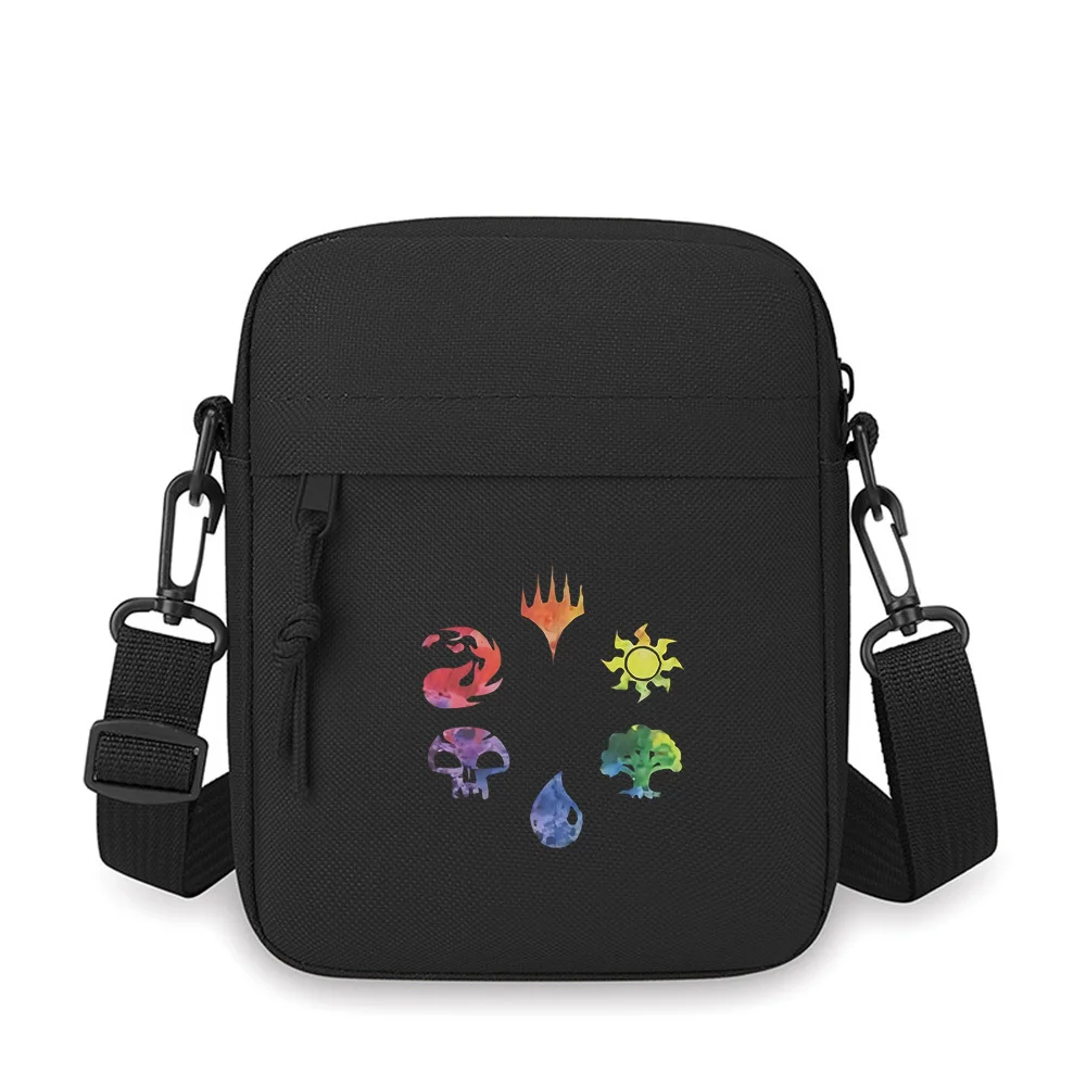 

Magic the Gathering symbols colorful set Men Crossbody Bag Single Shoulder Women Cartoon Anime Film Printing Design Unisex