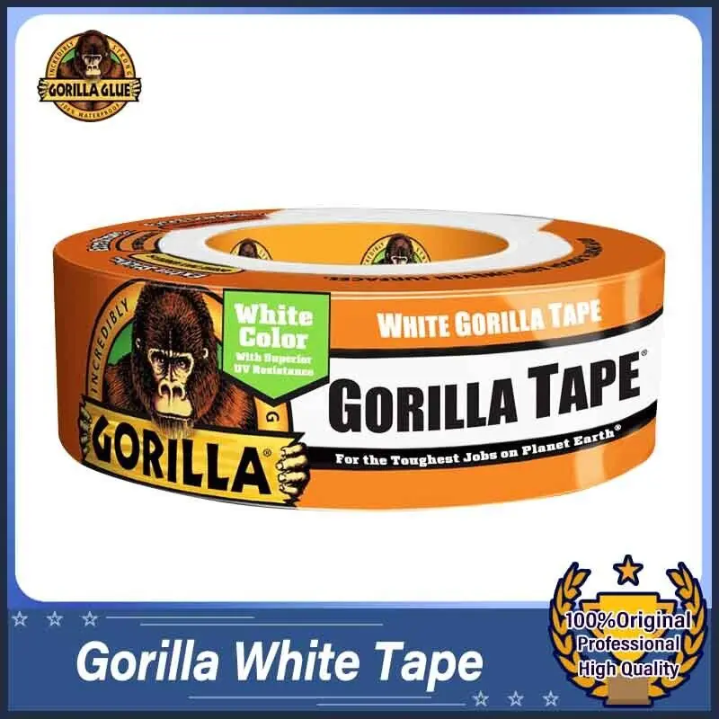 

Лента Gorilla черного/белого/прозрачного цвета 48 мм x 27,4 м яркого белого цвета с устойчивостью к ультрафиолетовому излучению