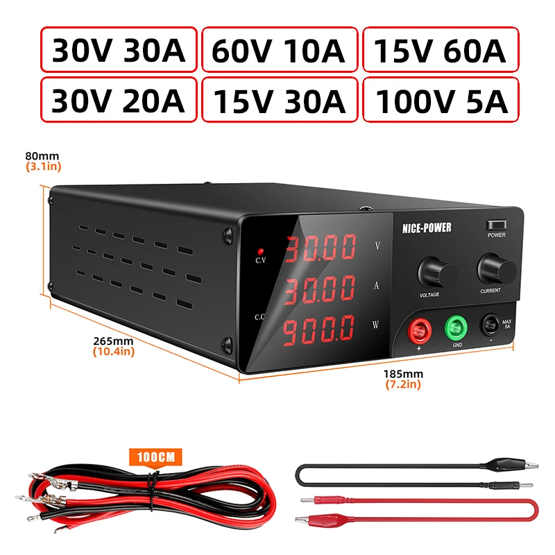 30V 30A 20A 60A 10A High Precision Adjustable Switching DC Lab Power Supply Laboratory Current Voltage Regulator Electroplating